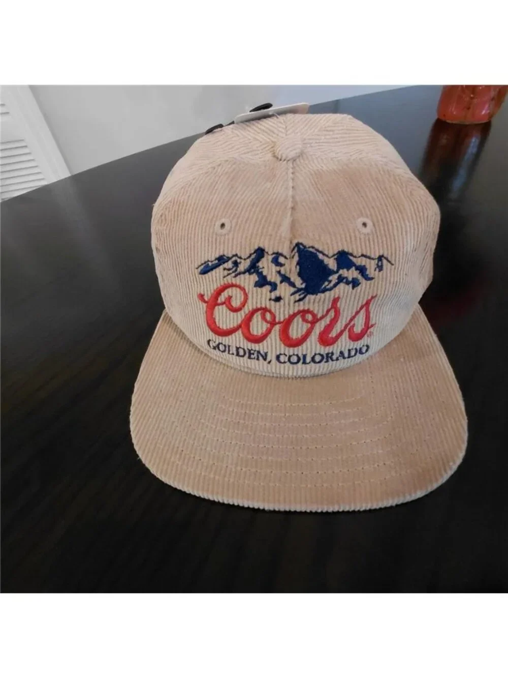Licensed Coors Vintage Corduroy Hat Tan Flat Bill Snapback Golden Colorado 90s